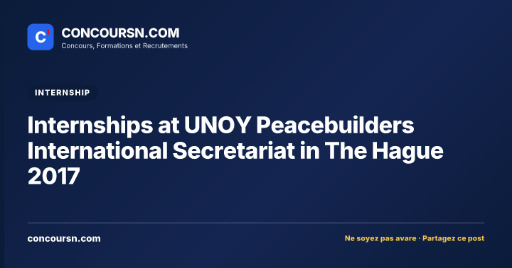 Illustration de l’article : Internships at UNOY Peacebuilders International Secretariat in The Hague 2017