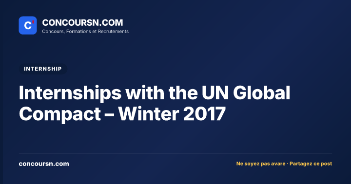 Internships with the UN Global Compact – Winter 2017