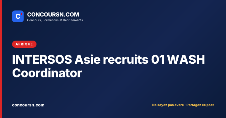 Illustration de l’article : INTERSOS Asie recruits 01 WASH Coordinator