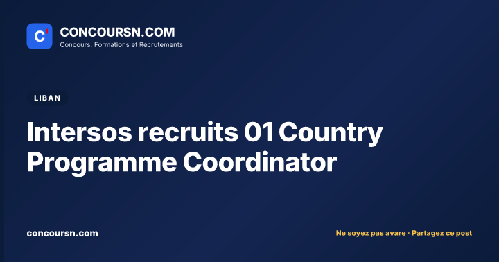 Intersos recruits 01 Country Programme Coordinator