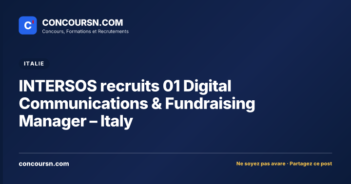 Illustration de l’article : INTERSOS recruits 01 Digital Communications & Fundraising Manager – Italy