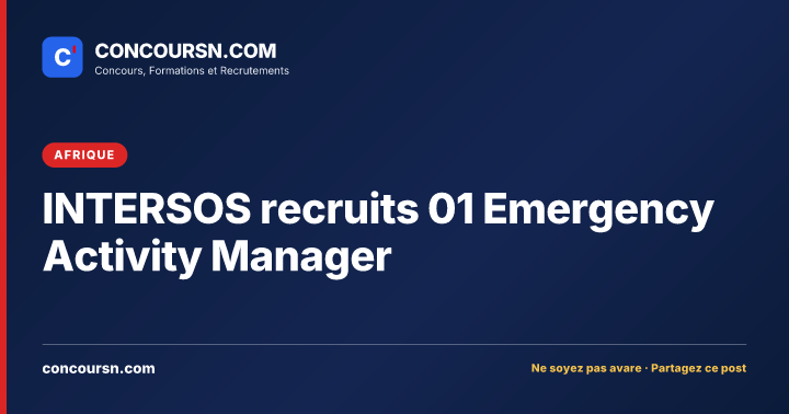 Illustration de l’article : INTERSOS recruits 01 Emergency Activity Manager