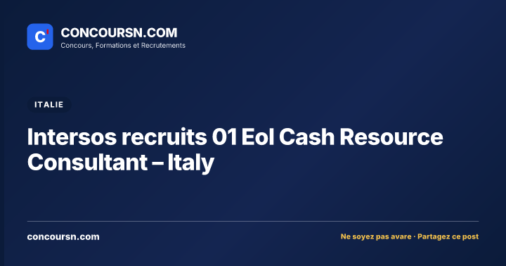 Illustration de l’article : Intersos recruits 01 EoI Cash Resource Consultant – Italy