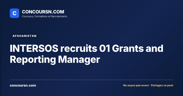 Illustration de l’article : INTERSOS recruits 01 Grants and Reporting Manager