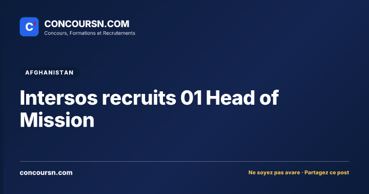 Intersos recruits 01 Head of Mission