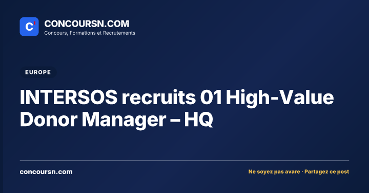 Illustration de l’article : INTERSOS recruits 01 High-Value Donor Manager – HQ