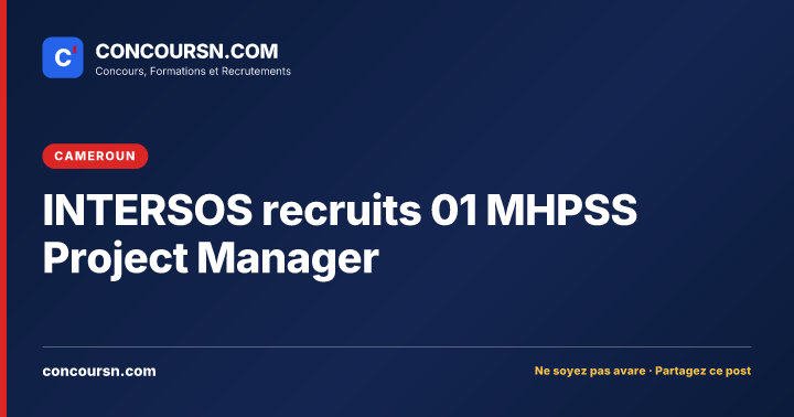 Illustration de l’article : INTERSOS recruits 01 MHPSS Project Manager