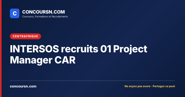 Illustration de l’article : INTERSOS recruits 01 Project Manager CAR