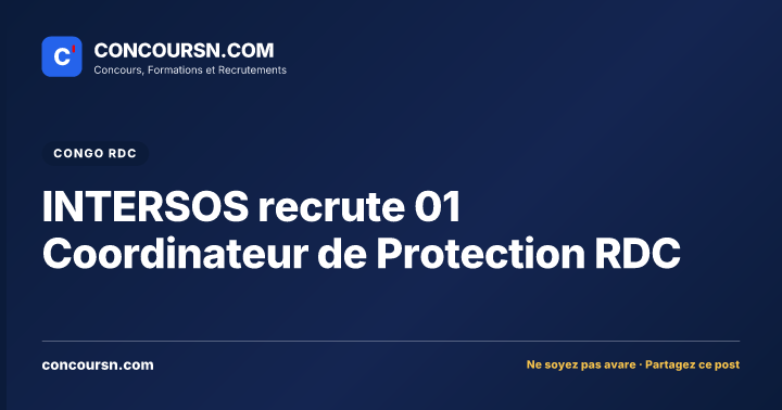 Illustration de l’article : INTERSOS recrute 01 Coordinateur de Protection RDC