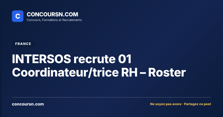 Illustration de l’article : INTERSOS recrute 01 Coordinateur/trice RH – Roster
