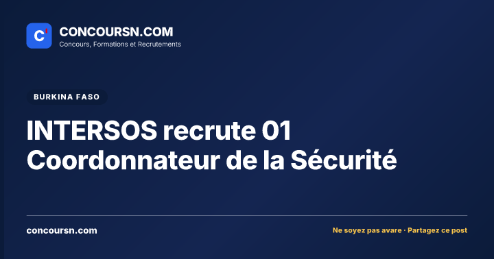 Illustration de l’article : INTERSOS recrute 01 Coordonnateur de la Sécurité