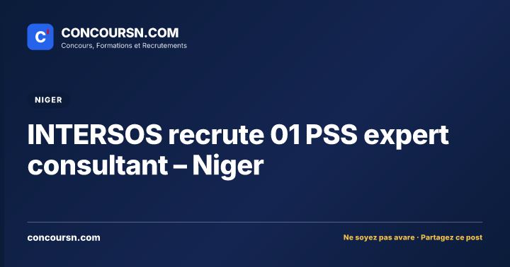 INTERSOS recrute 01 PSS expert consultant – Niger