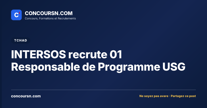 Illustration de l’article : INTERSOS recrute 01 Responsable de Programme USG