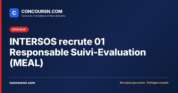 Illustration de l’article : INTERSOS recrute 01 Responsable Suivi-Evaluation (MEAL)