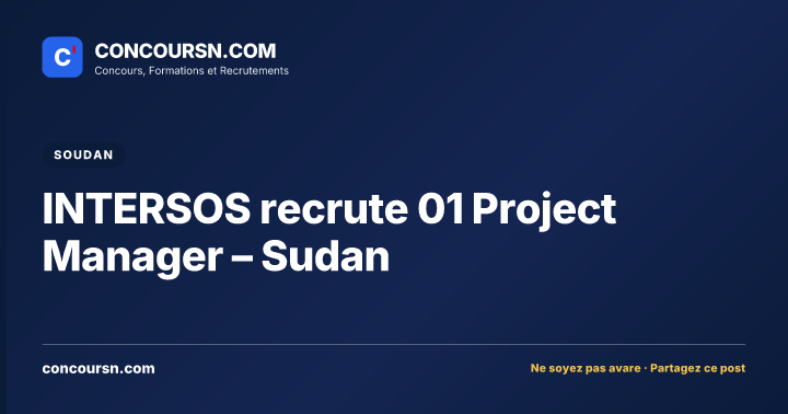 Illustration de l’article : INTERSOS recrute 01 Project Manager – Sudan