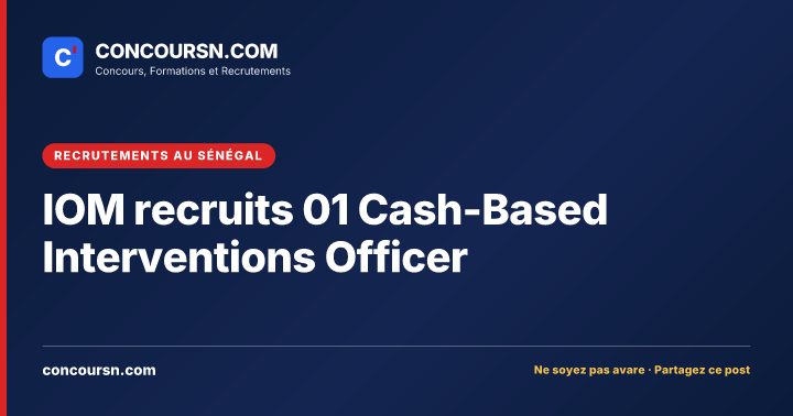 Illustration de l’article : IOM recruits 01 Cash-Based Interventions Officer
