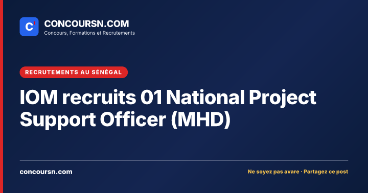 Illustration de l’article : IOM recruits 01 National Project Support Officer (MHD)