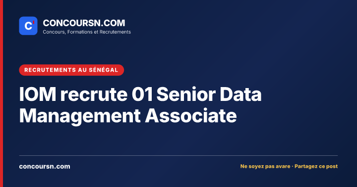 Illustration de l’article : IOM recrute 01 Senior Data Management Associate