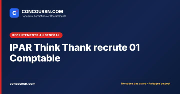 Illustration de l’article : IPAR Think Thank recrute 01 Comptable