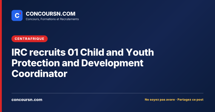 Illustration de l’article : IRC recruits 01 Child and Youth Protection and Development Coordinator