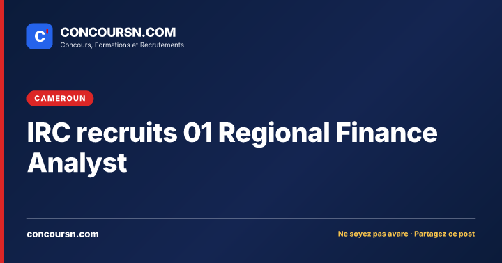 Illustration de l’article : IRC recruits 01 Regional Finance Analyst