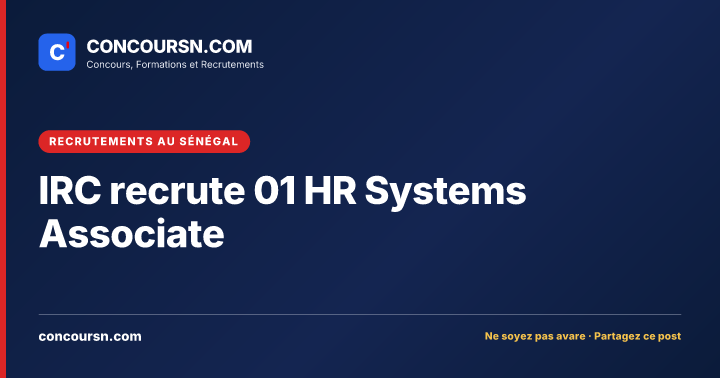 Illustration de l’article : IRC recrute 01 HR Systems Associate