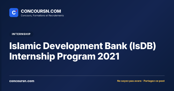 Illustration de l’article : Islamic Development Bank (IsDB) Internship Program 2021