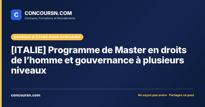 [ITALIE] Programme de Master en droits de l’homme et gouvernance à plusieurs niveaux