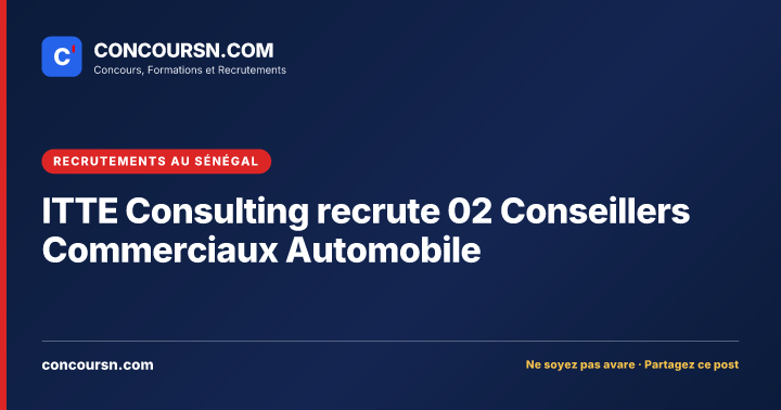 Illustration de l’article : ITTE Consulting recrute 02 Conseillers Commerciaux Automobile