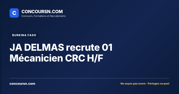 Illustration de l’article : JA DELMAS recrute 01 Mécanicien CRC H/F