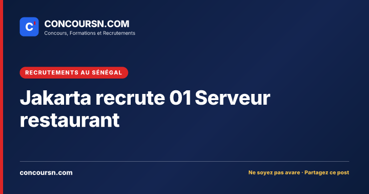 Illustration de l’article : Jakarta recrute 01 Serveur restaurant