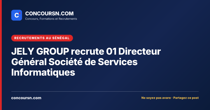 Illustration de l’article : JELY GROUP recrute 01 Directeur Général Société de Services Informatiques