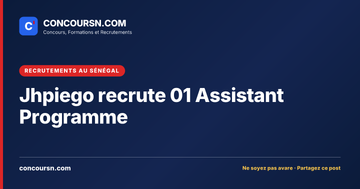 Illustration de l’article : Jhpiego recrute 01 Assistant Programme