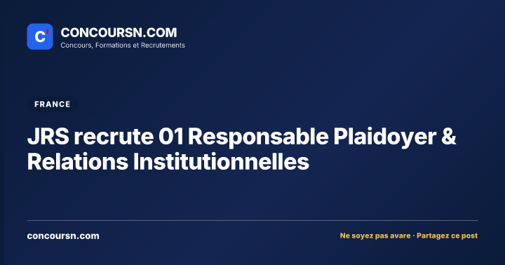 Illustration de l’article : JRS recrute 01 Responsable Plaidoyer & Relations Institutionnelles