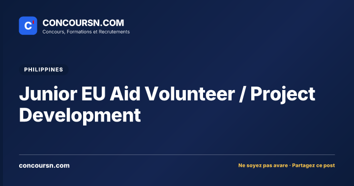 Illustration de l’article : Junior EU Aid Volunteer / Project Development