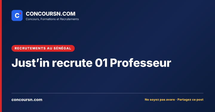 Illustration de l’article : Just’in recrute 01 Professeur