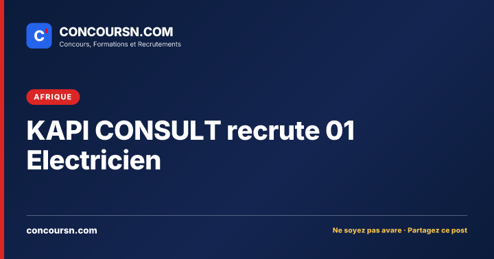 Illustration de l’article : KAPI CONSULT recrute 01 Electricien