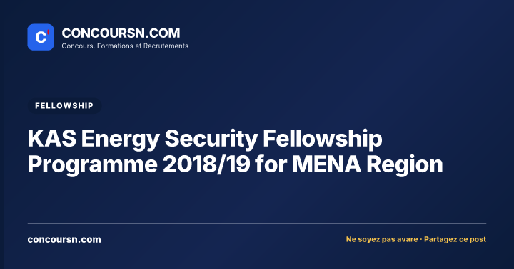 Illustration de l’article : KAS Energy Security Fellowship Programme 2018/19 for MENA Region