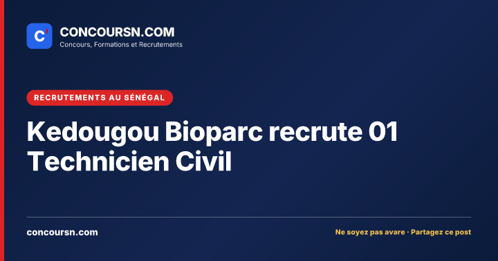 Illustration de l’article : Kedougou Bioparc recrute 01 Technicien Civil