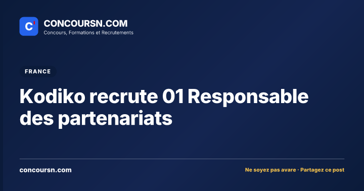 Illustration de l’article : Kodiko recrute 01 Responsable des partenariats