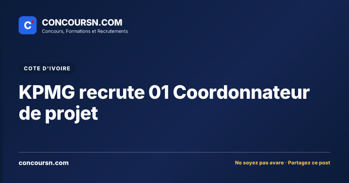 Illustration de l’article : KPMG recrute 01 Coordonnateur de projet