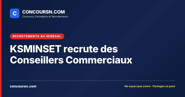 Illustration de l’article : KSMINSET recrute des Conseillers Commerciaux