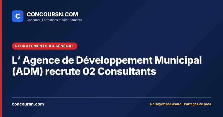 Illustration de l’article : L’ Agence de Développement Municipal (ADM) recrute 02 Consultants