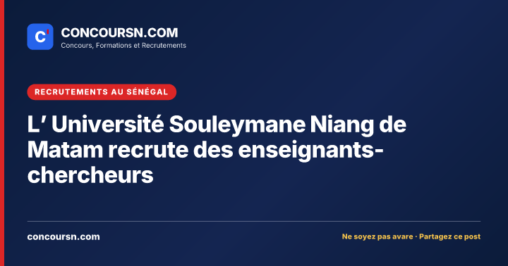Illustration de l’article : L’ Université Souleymane Niang de Matam recrute des enseignants-chercheurs