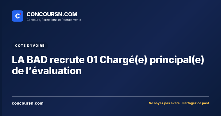 Illustration de l’article : LA BAD recrute 01 Chargé(e) principal(e) de l’évaluation