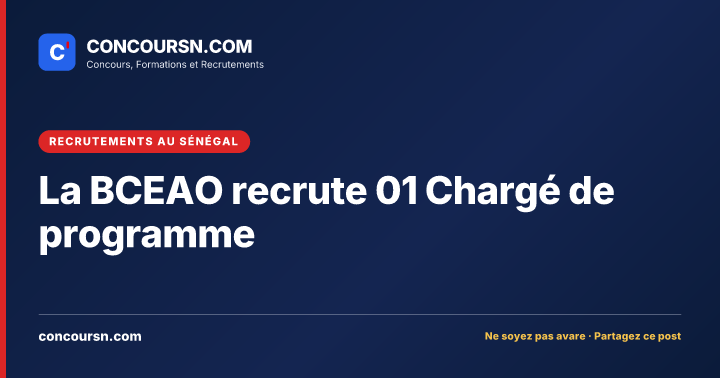 Illustration de l’article : La BCEAO recrute 01 Chargé de programme