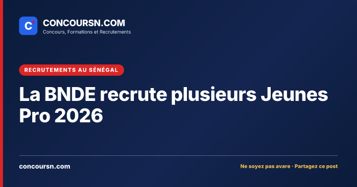 Illustration de l’article : La BNDE recrute plusieurs Jeunes Pro 2026