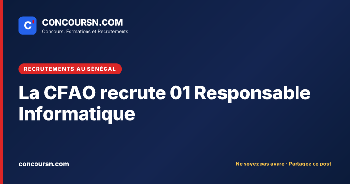 Illustration de l’article : La CFAO recrute 01 Responsable Informatique