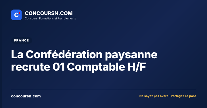 Illustration de l’article : La Confédération paysanne recrute 01 Comptable H/F