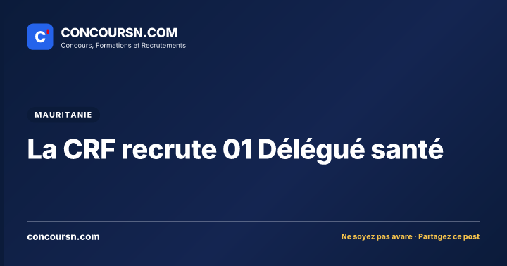 Illustration de l’article : La CRF recrute 01 Délégué santé